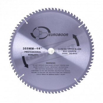 Дисковое режущее полотно ø 355 мм 80 зубьев, для стали, нержавейки и алюминия EUROBOOR 130.355/80