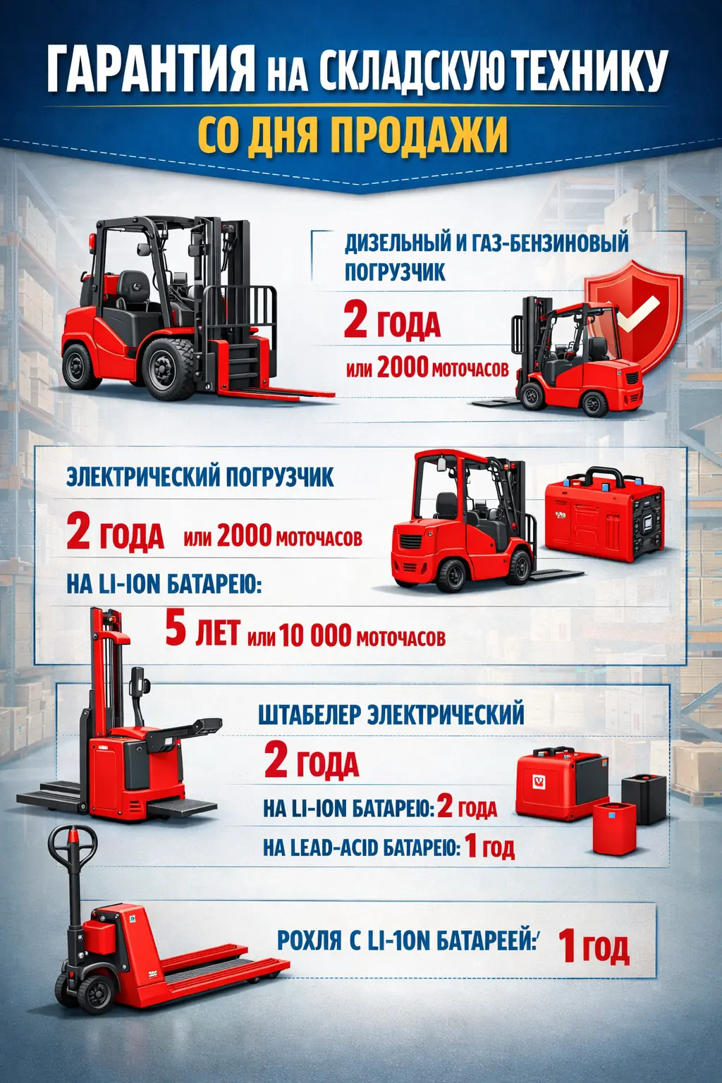 Гарантия на складскую технику от ТОО &amp;quot;Toolsmart&amp;quot;