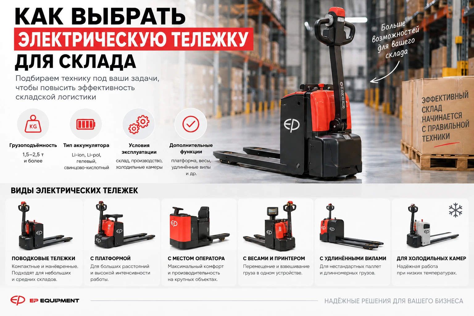 Как выбрать электрическую тележку для склада