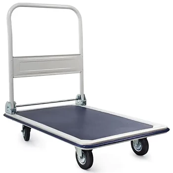 Тележка платформенная 300 кг TOR PH300 (820х575) со складной ручкой (резиновые колеса 125 мм)