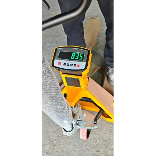 Тележка гидравлическая 3000 кг SPY-3T 1150 мм с весами и принтером (полиуретановые колеса)