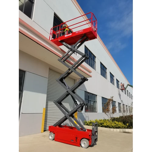 Подъемник ножничный, самоходный, аккумуляторный, 10м, 230кг, Mantall XE100C