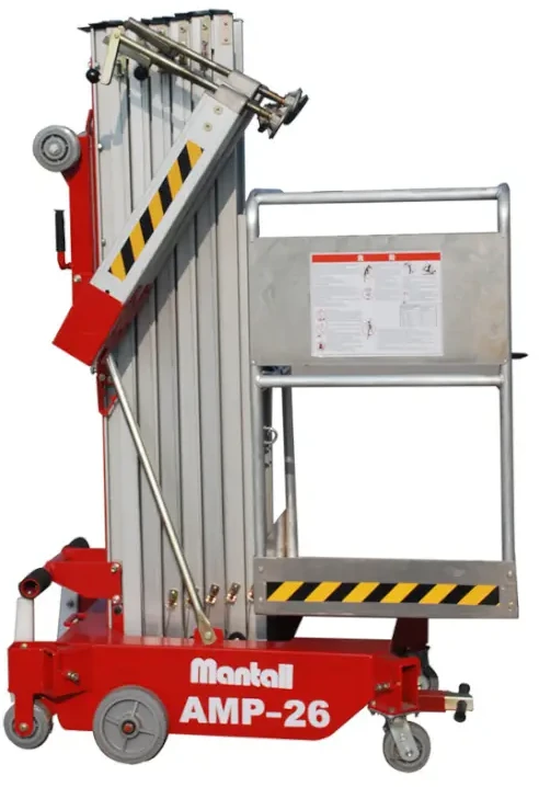 Подъемник мачтовый телескопический, передвижной,  159кг, 8м, Mantall AMP20