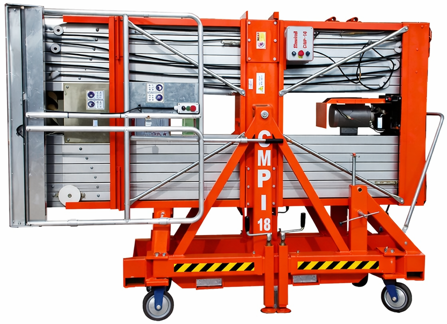 Подъемник мачтовый телескопический, передвижной, 200кг, 14м, Mantall CMP14-RB