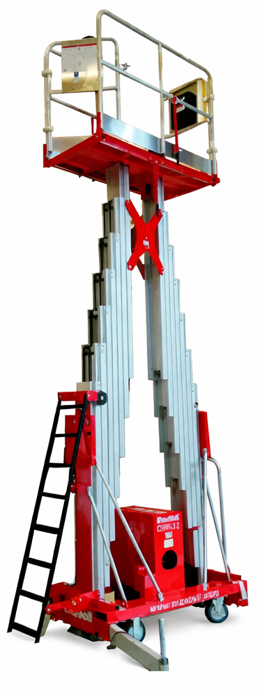 Подъемник мачтовый телескопический, передвижной, 272кг, 12м, Mantall CMP12-S