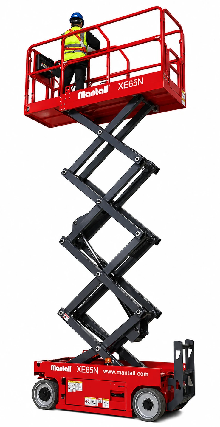 Подъемник ножничный самоходный, аккумуляторный, 270кг, 6,5м, Mantall  XE65N