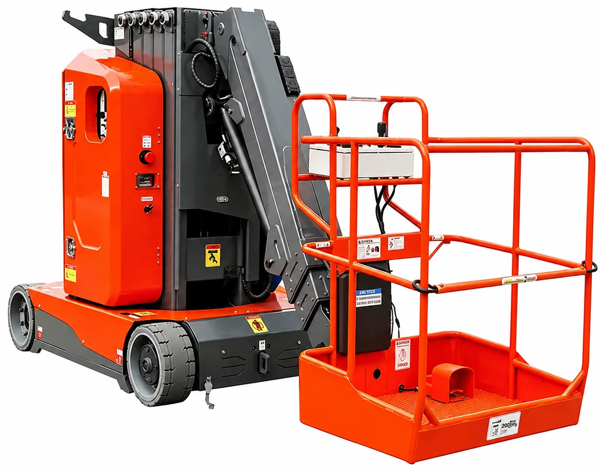 Вертикальный мачтовый подъемник вилочного типа с стрелой, 200кг, 8,65м, AMWP11-7100